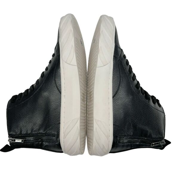 Karl Lagerfeld Recycled Bubble Leather Double Back Zip Hi Top Sneaker Size 7.5 - Picture 7 of 13